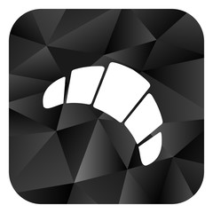 Poster - Croissant black color web modern brillant design square internet icon on white background.