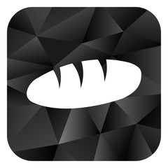 Poster - Bread black color web modern brillant design square internet icon on white background.