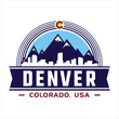 Denver Colorado - vector and illustration.