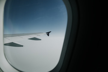 Wall Mural - aerial view from airplane window at daytime