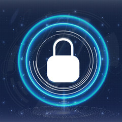 Aufkleber - Safety screen.Futuristic user interface. Abstract virtual graphic touch user interface. HUD. Hi-tech basic. Blue and white elements. UI hud infographic interface screen monitor radar set web elements