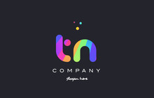 Tn T N  Colored Rainbow Creative Colors Alphabet Letter Logo Icon