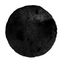 Watercolor Black Circle On White Background.