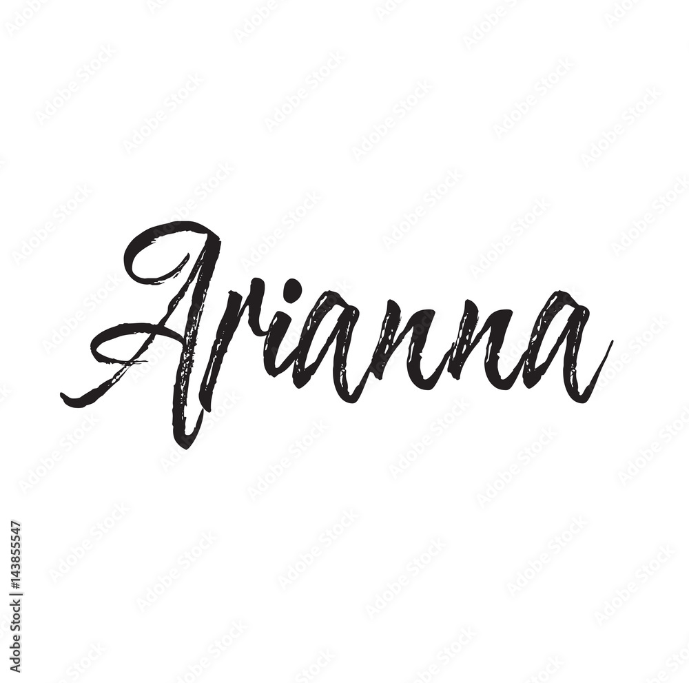 arianna, text design. Vector calligraphy. Typography poster. Stock ...