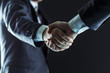 concept of partnership in business: a handshake of business partners.