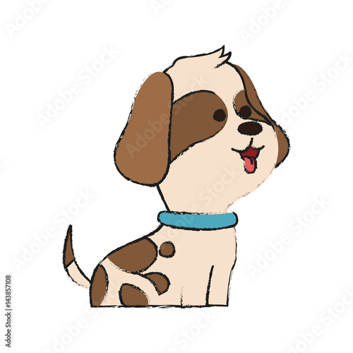 cute dog animal, cartoon icon over white background. vector