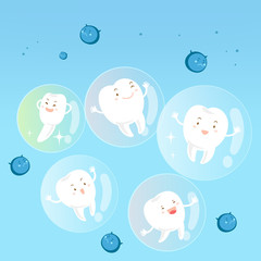 Sticker - tooth with health concept