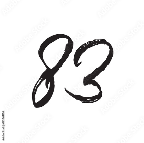Fotografia 83, text design. Vector calligraphy. Typography poster.