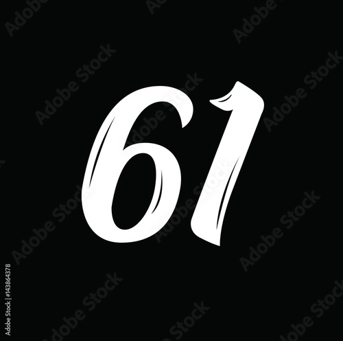 Poster 61, text design. Vector calligraphy. Typography poster.