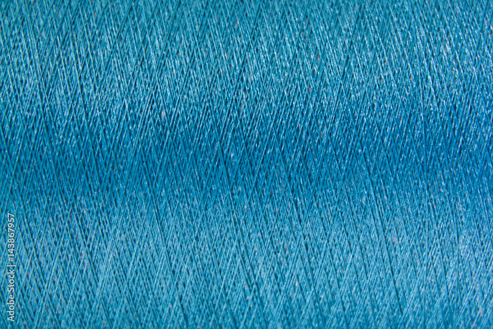 Closed up of blue color thread texture background Stock Photo | Adobe Stock