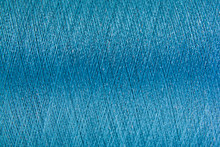 Closed Up Of Blue Color Thread Texture Background