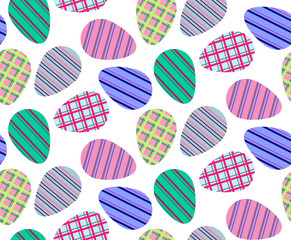 Poster - vector seamless pattern of easter colorful eggs with  and colorful stripes and stripes