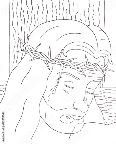 Fotomural Face of Christ (Coloring Page)