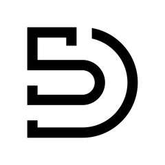 Wall Mural - letter s or 5 and d logo vector.