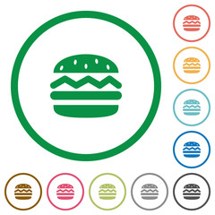 Poster - Single hamburger flat icons with outlines