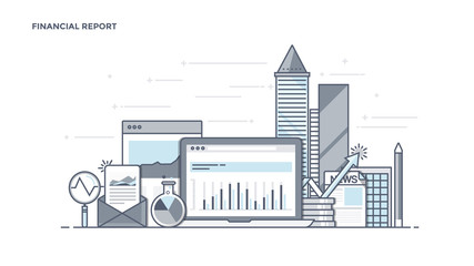 Poster - Flat Line Design Header - Financial Report