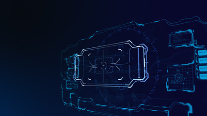 Wall Mural - 3d Futuristic user interface
