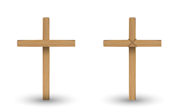 real wooden cross on a with background
