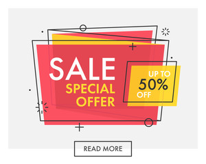 Wall Mural - Trendy flat geometric vector banners. Special offer sale.