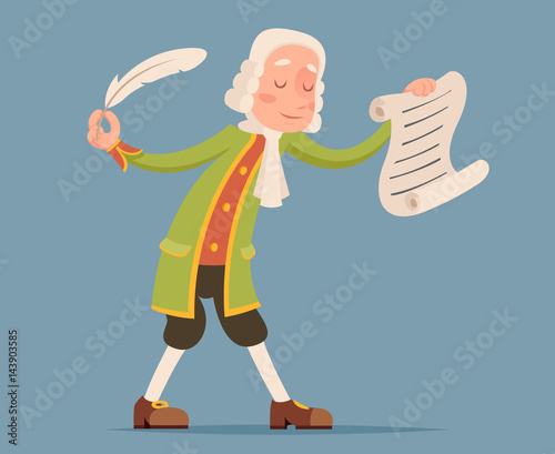 Fotografía Writer scribe playwright chronicler noble medieval aristocrat mascot icon cartoo