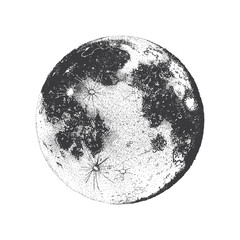 vector illustration of moon, dots