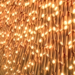 Aufkleber - Gold ylinders with lamps at the ends. 3d rendering