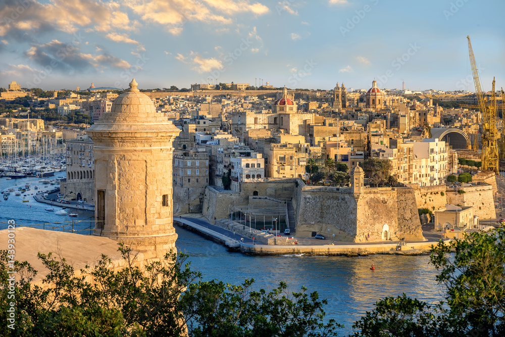 Obraz na płótnie Grand Harbour, Valletta, Malta w salonie