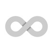 © pyty - Infinity symbol icon. Representing the concept of infinite, limitless and endless things. Simple grey vector design element on white background.