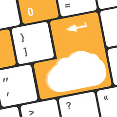 Poster - cloud sign on the computer keyboard keys