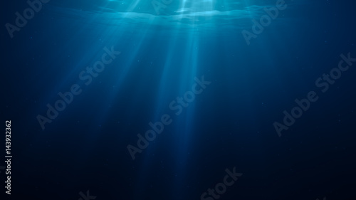 Fotomural 3D rendered illustration of sun light rays under water.