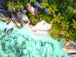 Traumstrand auf den Seychellen, Drohnenaufnahme
