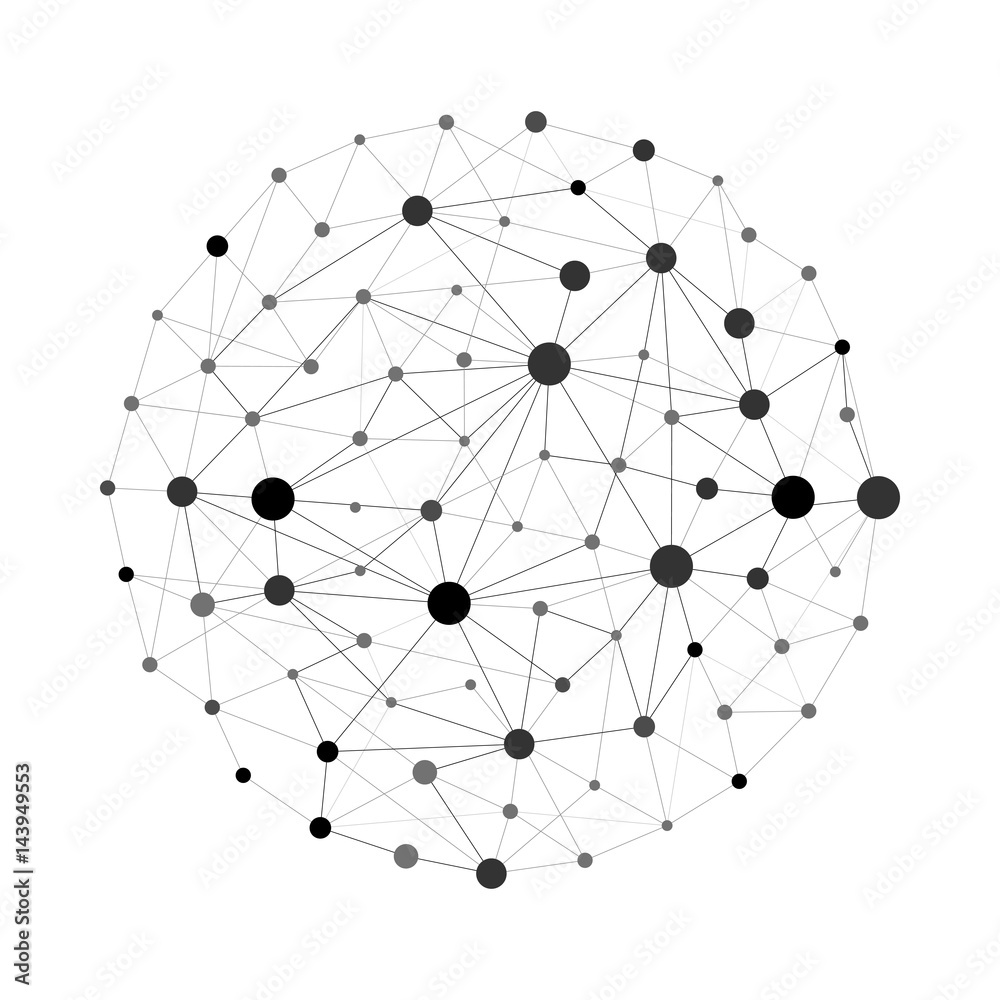 Vector Wireframe Connecting Earth Sphere Globe Connection Concept
