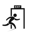 exit icon vector illustration, isolated on white.