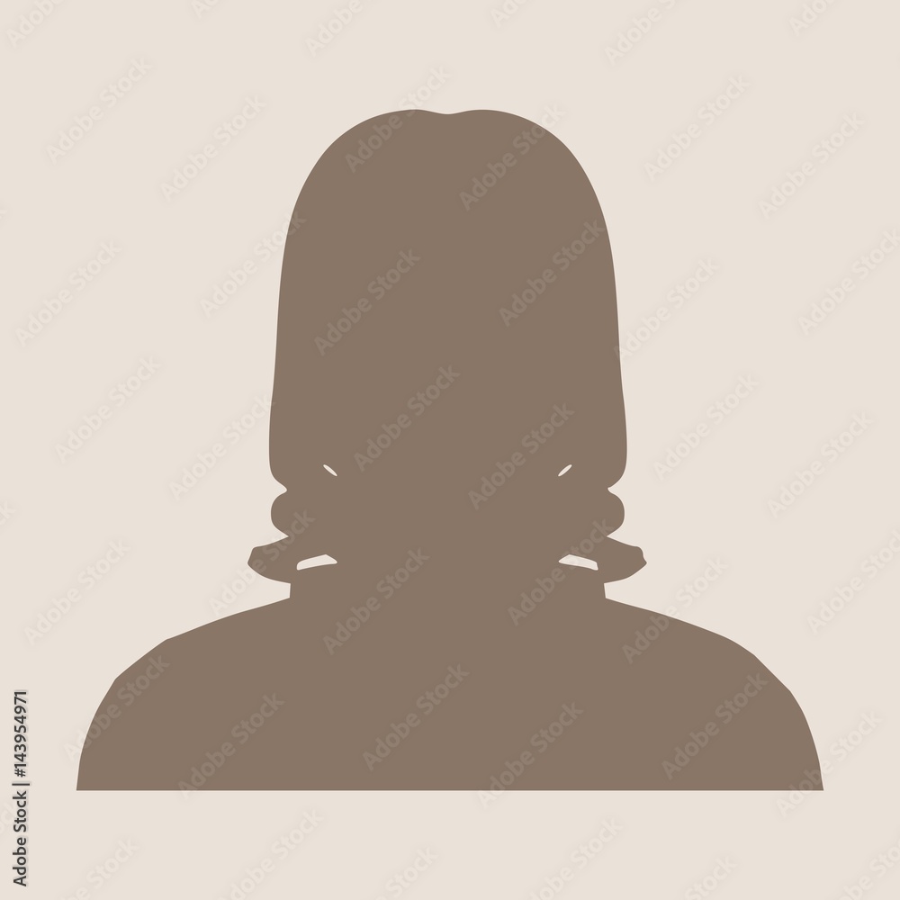 Face front view. Elegant silhouette of a female head. Vector ...