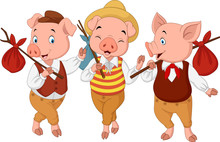 Cartoon Three Little Pigs