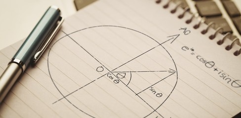 Poster - Composite image of diagram against black background