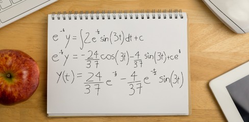 Poster - Composite image of calculations against black background