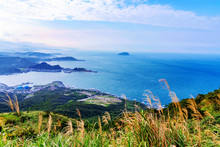 Hillside View Of Keelung Countryside And Sea