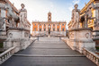 Capitolium Hill (Piazza del Campidoglio) in Rome, Italy. Rome architecture and landmark. Rome Capitolium is one of the main attractions of Rome, it was designed by Michelangelo