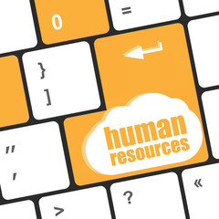 Poster - human resources button on computer keyboard key
