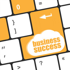 Poster - business success button on computer keyboard key