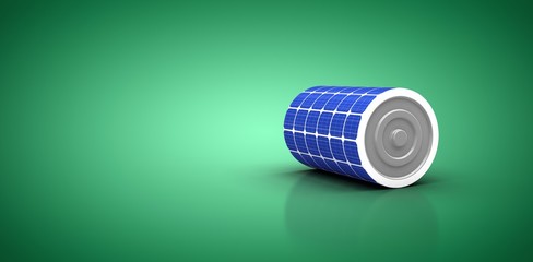 Poster - Composite image of 3d illustration of blue solar battery