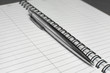 © Aleksandr - Metallic ball pen on office spiral notebook (manual focus on the pen tip) close up