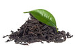 Black tea with leaf isolated on a white background