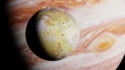 Wall Mural - jupiter's moon io in front of the planet jupiter