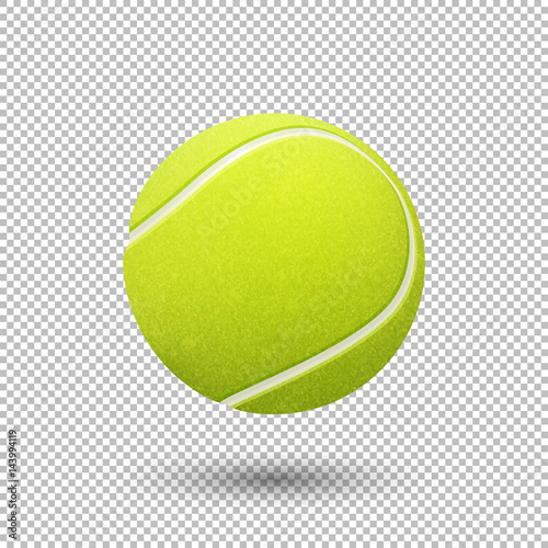 Cuadros en Lienzo Vector realistic flying tennis ball closeup isolated on transparent background