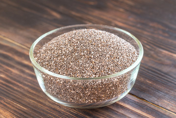 Canvas Print - Glass bowl of chia seeds