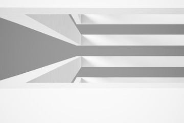 Poster - Abstract Architecture Background. Empty White Futuristic Room. 3d Render Illustration