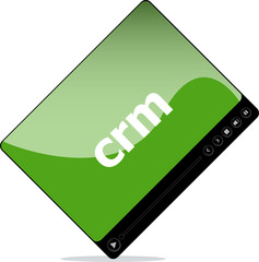 Poster - Video player for web, crm word on it