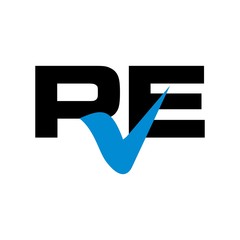 Wall Mural - letter R and E logo vector.